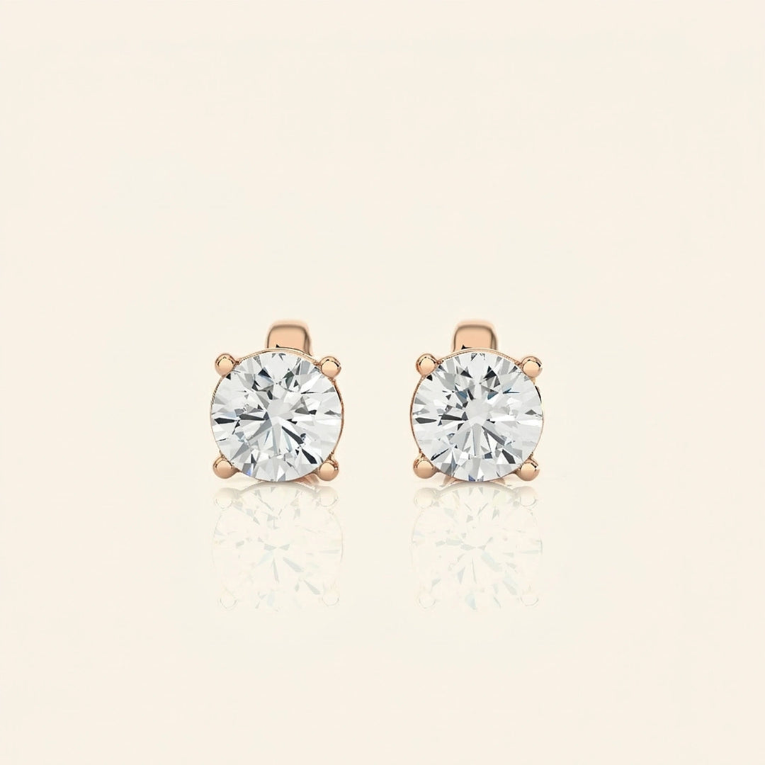 Boucles d'oreilles tige moissanite