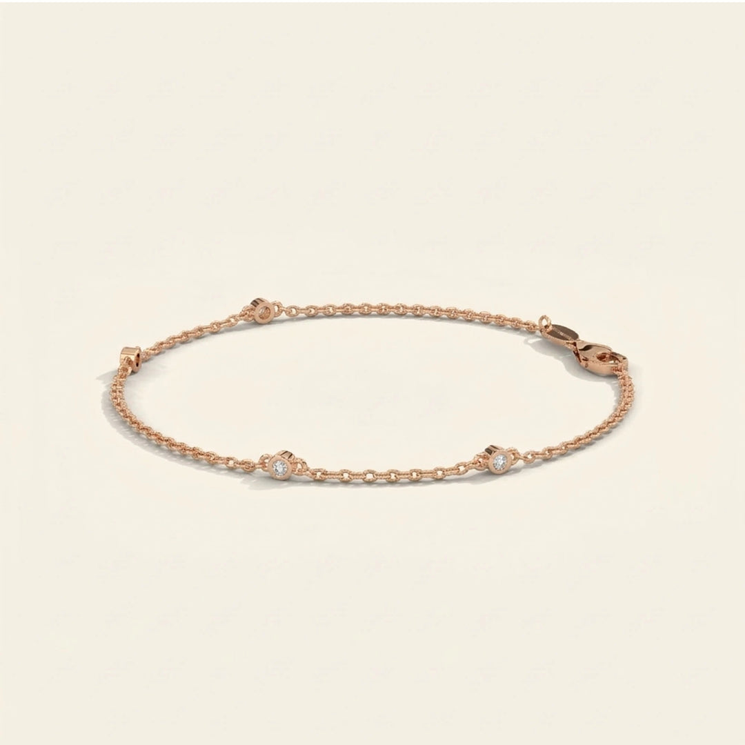 Bezel Set Station Bracelet