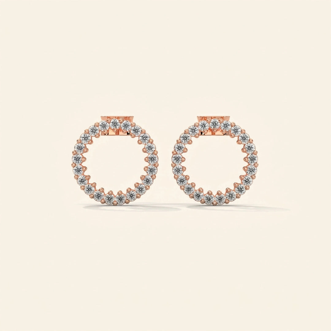 Round Halo Stud Earrings