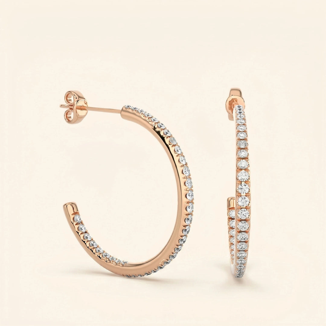 Pave Hoop Earrings