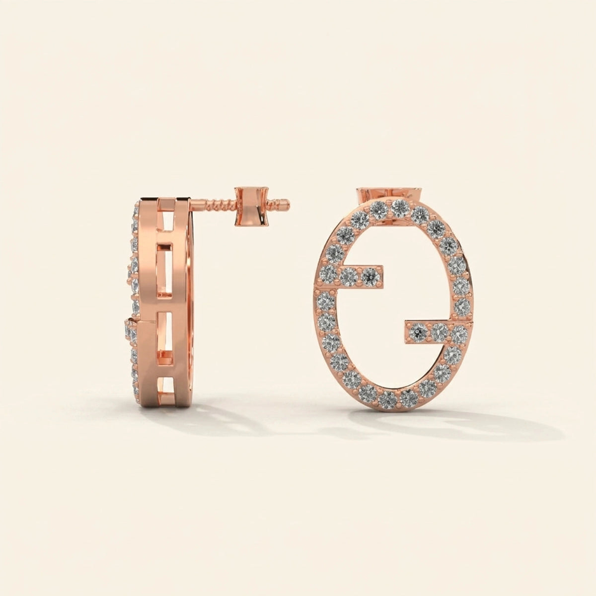 Clous d'oreilles monogramme