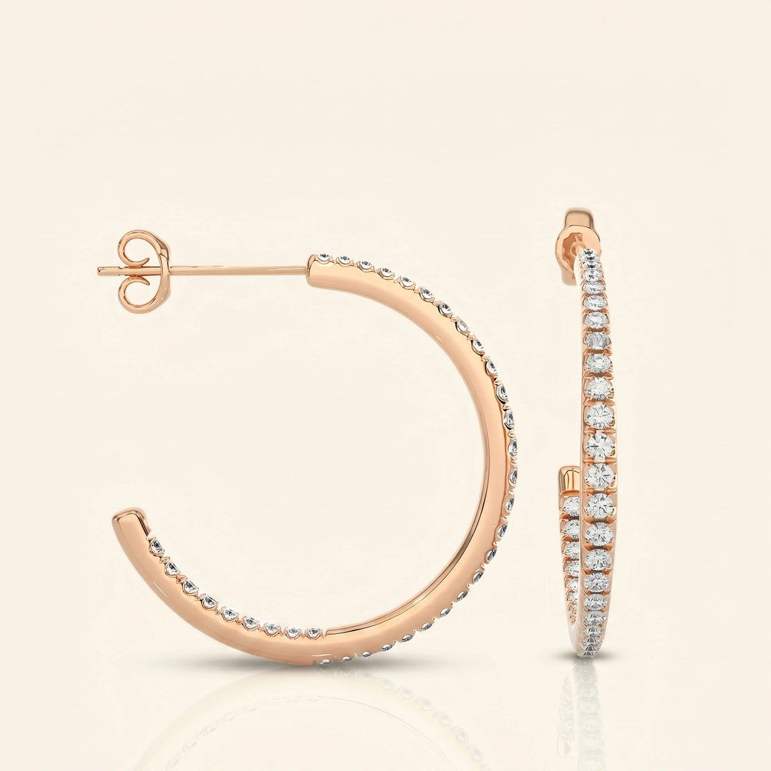 Pave Hoop Earrings