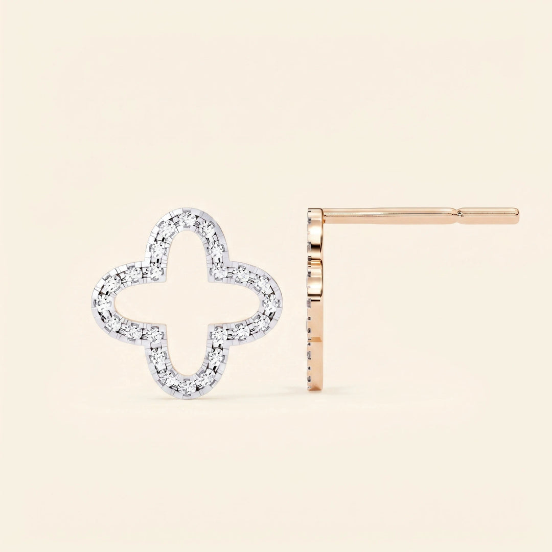 Boucles d'oreilles clou trèfle pleines