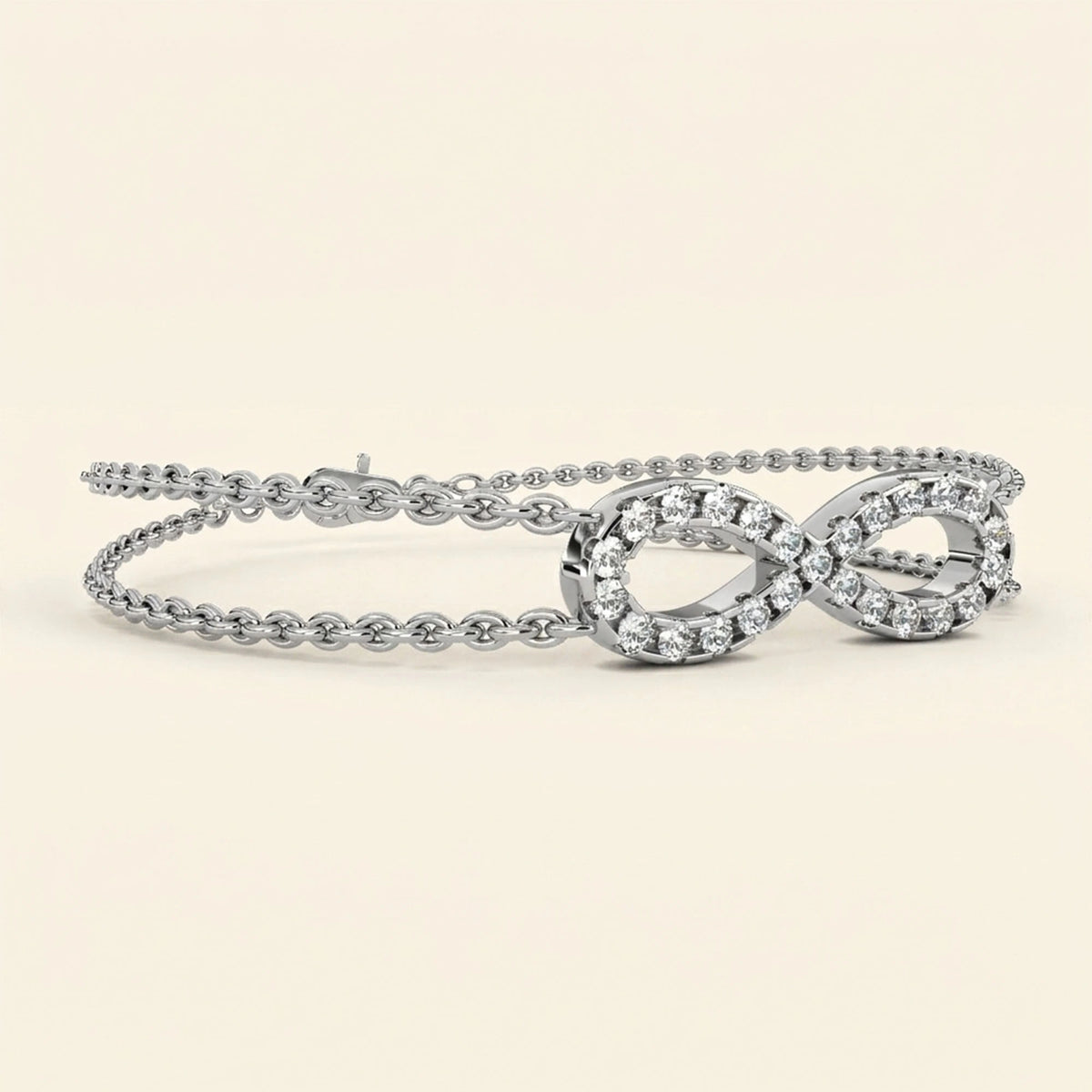 Infinity bracelet with double chain