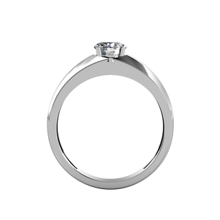 1 Ct Round Cut Solitaire Moissanite Mens Ring in White Gold
