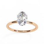 Load image into Gallery viewer, 2 carat oval moissanite solitaire Ring In Rose Gold

