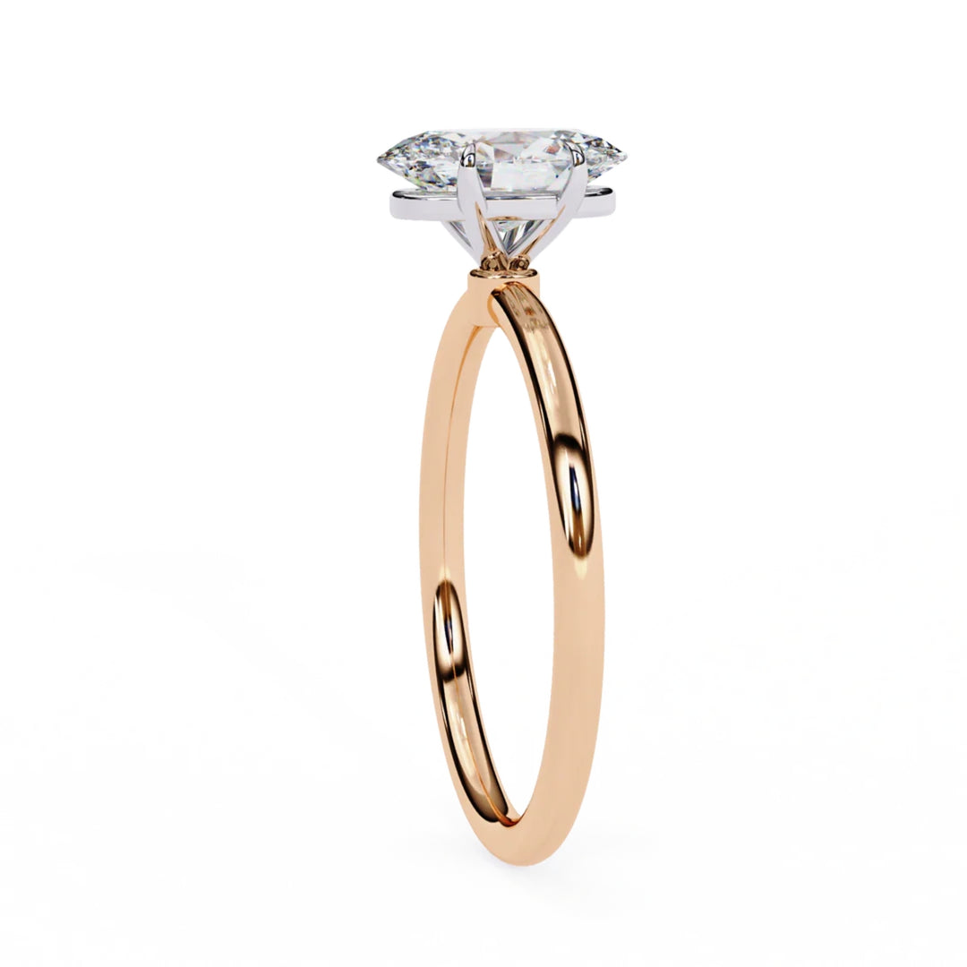 2 carat oval moissanite solitaire Ring In Rose Gold
