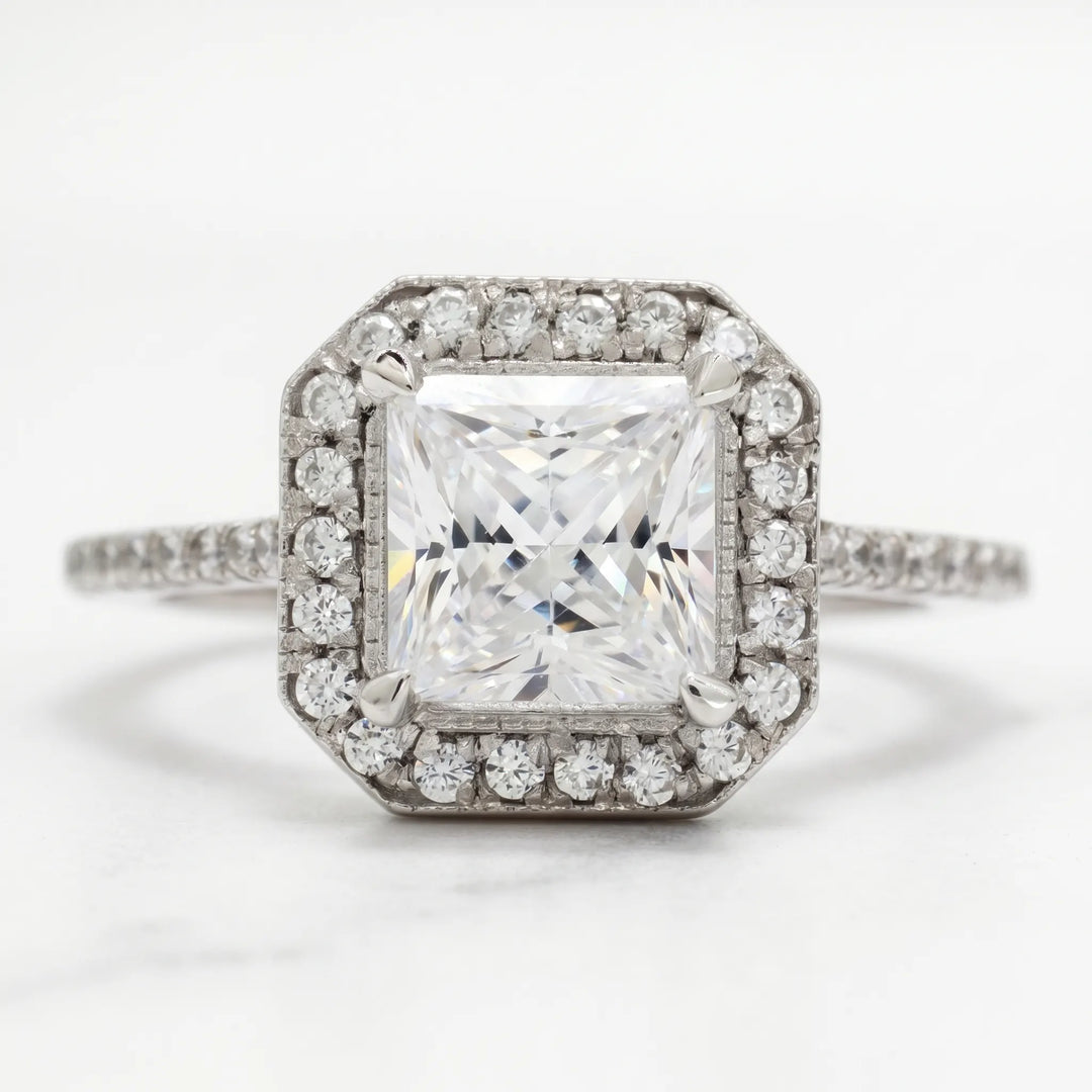 2.50 Carat Princess Cut Halo Engagement Ring