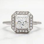 Load image into Gallery viewer, 2.50 Carat Princess Cut Halo Engagement Ring
