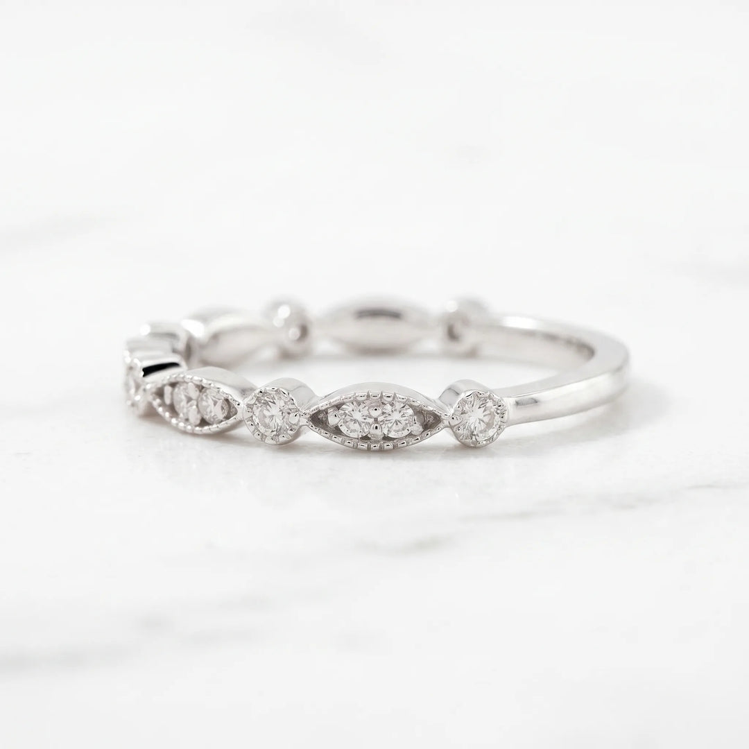 O.50 Carat Moissanite Wedding Band In Silver