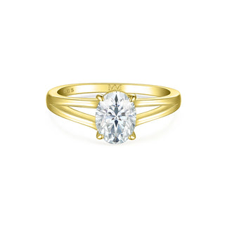 1 Carat Solitaire Oval Cut Moissanite Ring in White Gold