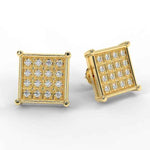 Load image into Gallery viewer, 0.50 Carat Round Cut Moissanite Square Stud Earrings for Unisex
