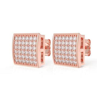 0.5ct Square Stud Earrings for Unisex
