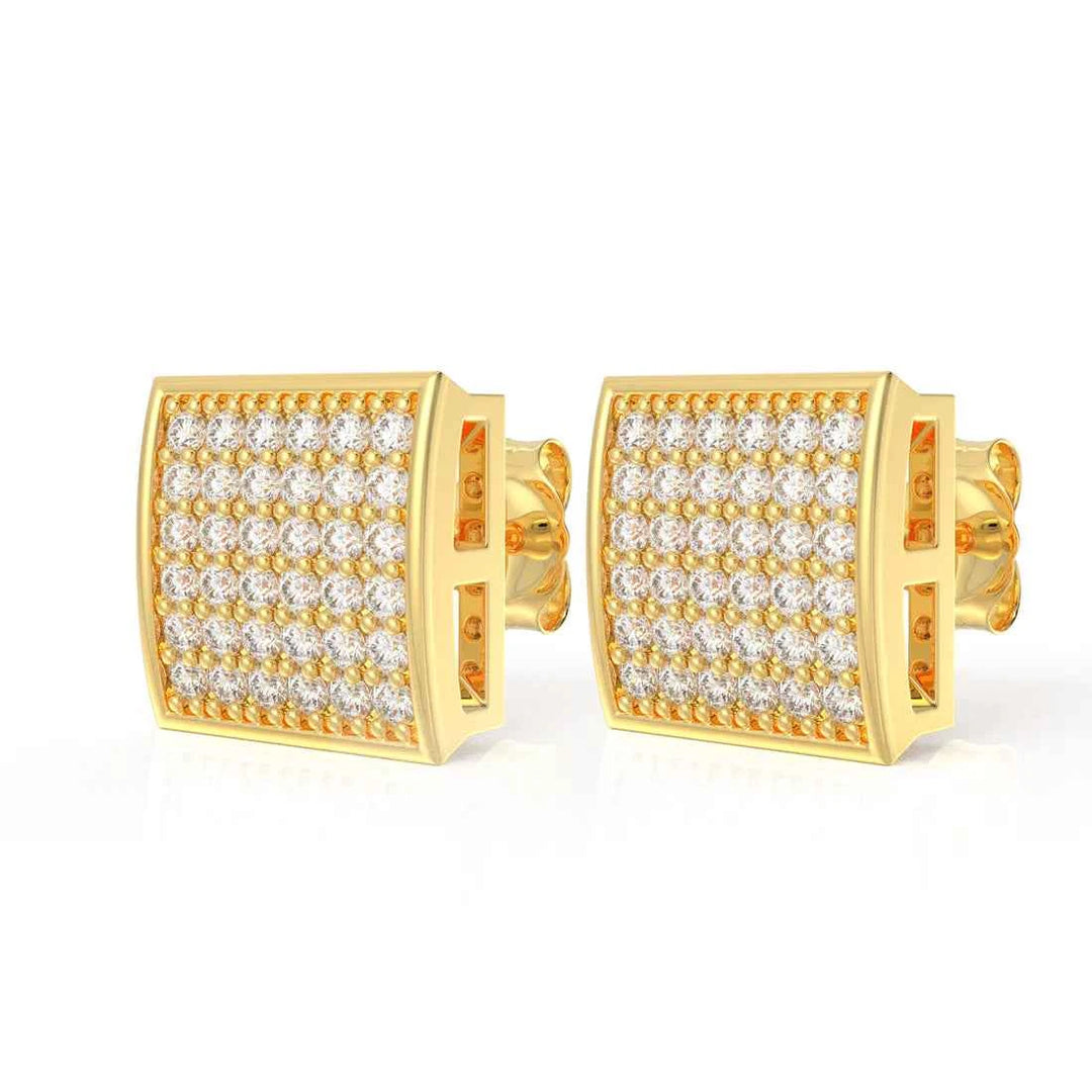 0.50 Ct Round Cut Moissanite Square Stud Earrings For Unisex
