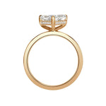 Load image into Gallery viewer, 2 Carat Trillion Cut Hidden Halo Moissanite Ring in Yellow Gold

