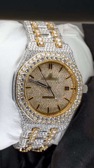 Side Angle of Two Tone AP Women Moissante Watch | 36 MM