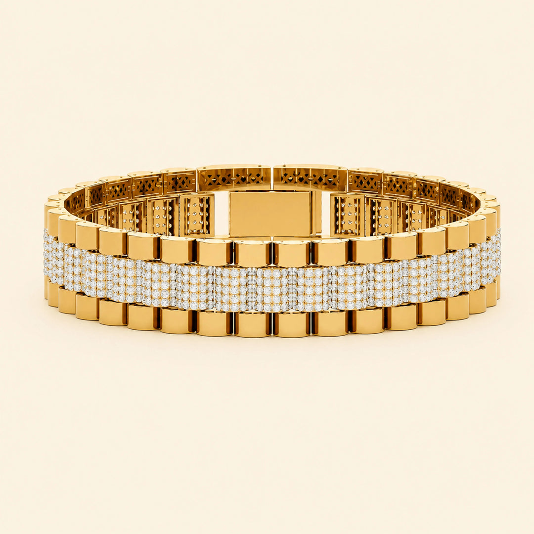 5.50 Ct Round Cut Moissanite Hip Hop Bracelet for Men