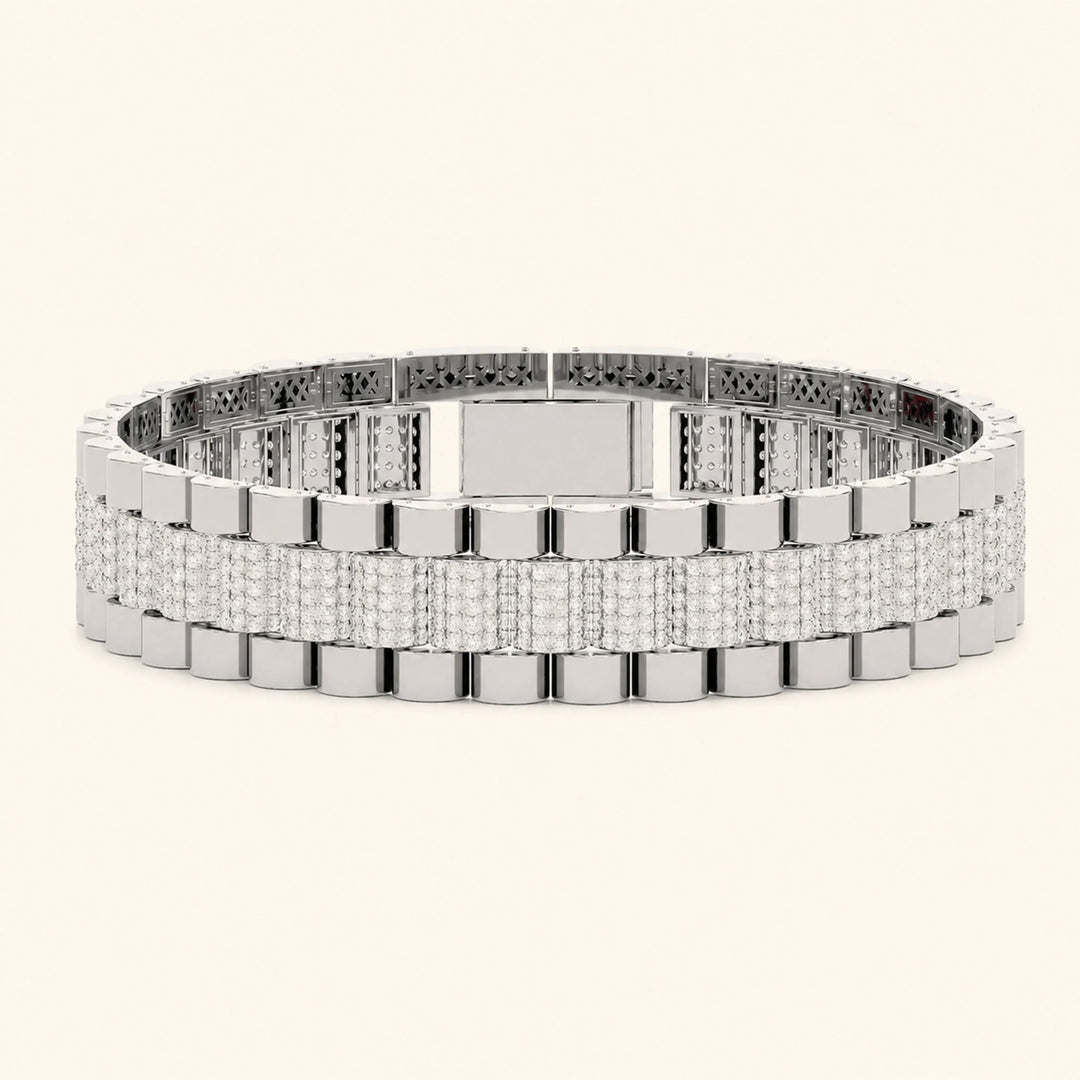 5.50 Ct Round Cut Moissanite Hip Hop Bracelet for Men
