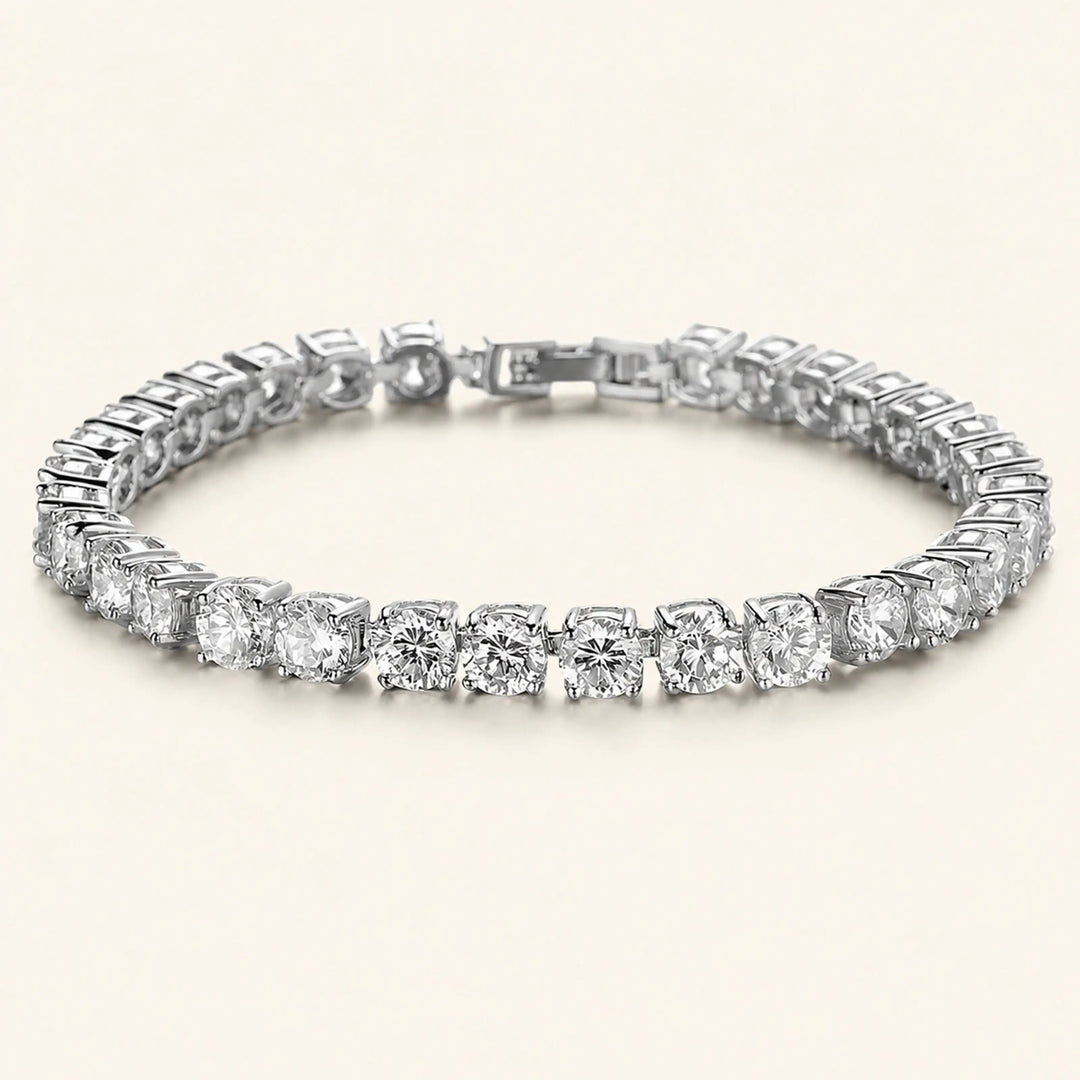 3 Ct Round Cut Moissanite Hip Hop Bracelet in Sterling in Silver For Men's