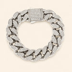 Load image into Gallery viewer, Pulsera Hip Hop de moissanita de corte redondo de 6 quilates con acabado helado en oro amarillo
