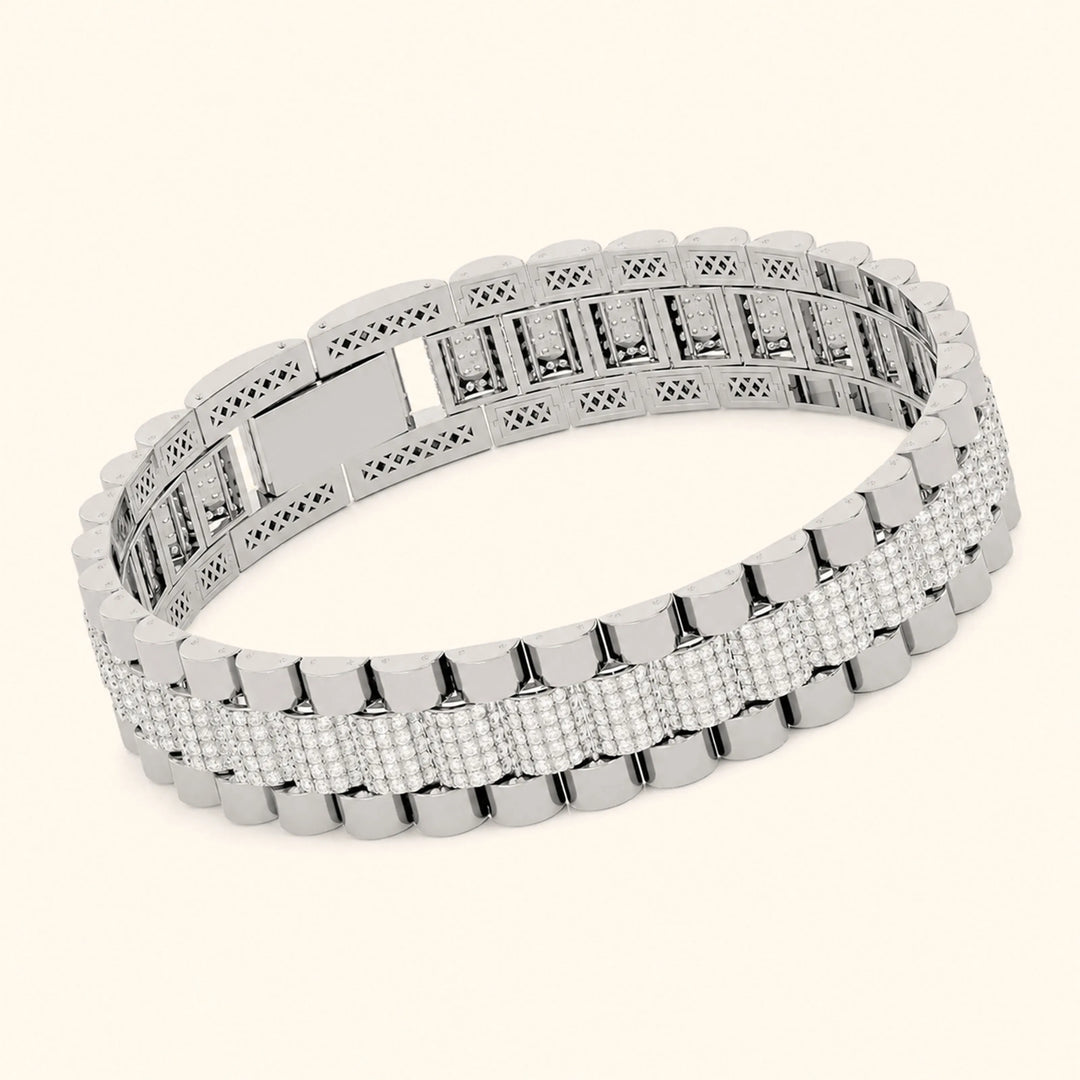 5.50 Ct Round Cut Moissanite Hip Hop Bracelet for Men