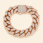 Load image into Gallery viewer, Pulsera Hip Hop de moissanita de corte redondo de 6 quilates con acabado helado en oro amarillo
