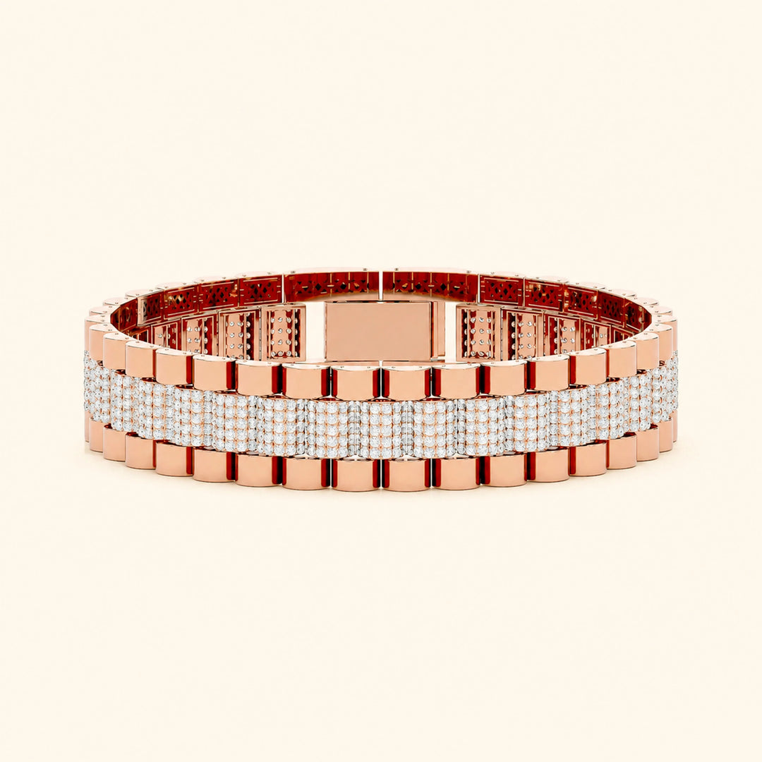 5.50 Ct Round Cut Moissanite Hip Hop Bracelet for Men