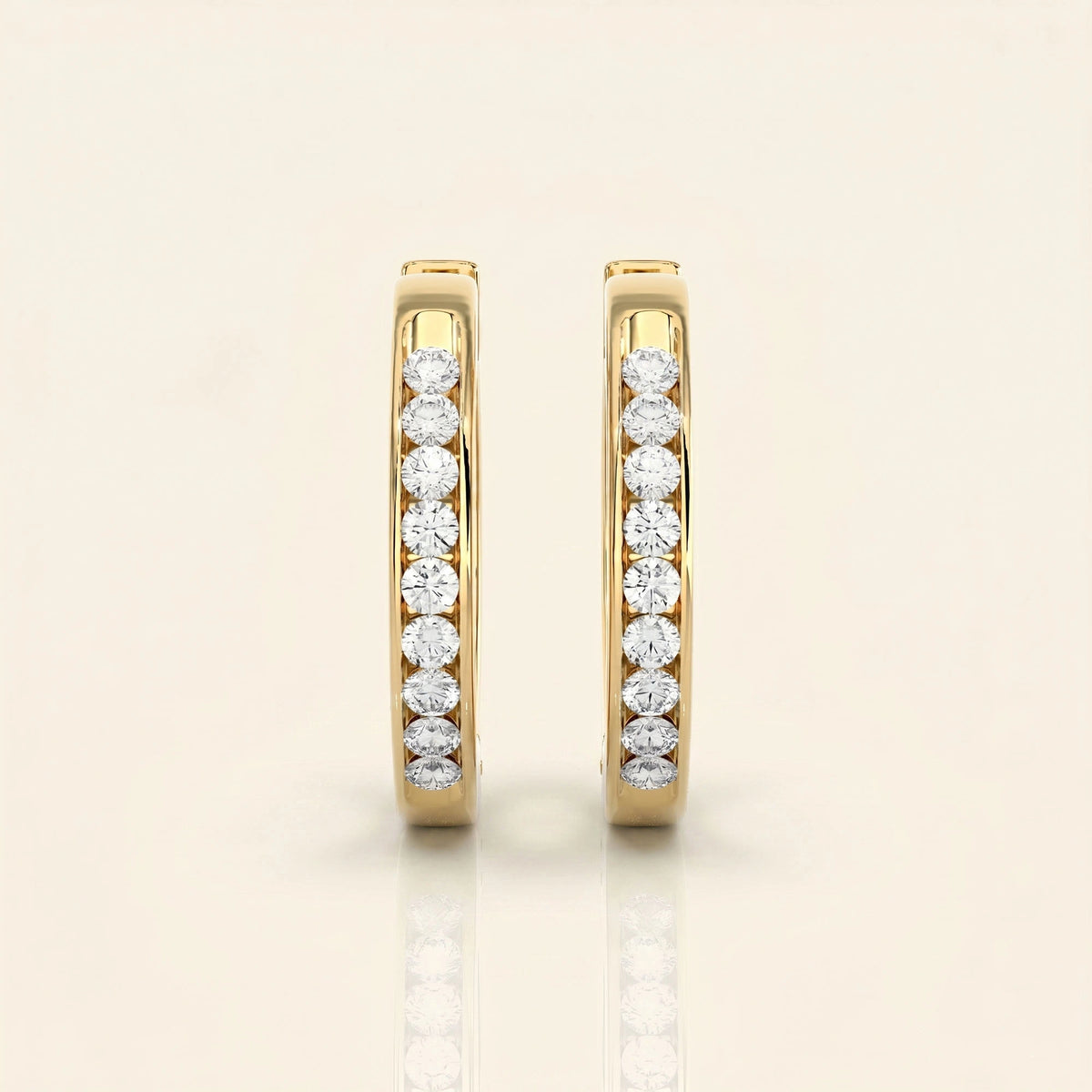 Front view of round hoop earrings