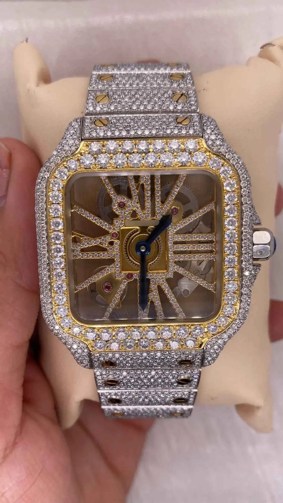 Front View of VVS Moissanite Watch