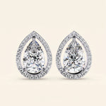 Load image into Gallery viewer, Boucles d'oreilles clous halo poire

