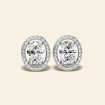 Load image into Gallery viewer, Oval Halo Stud Earrings
