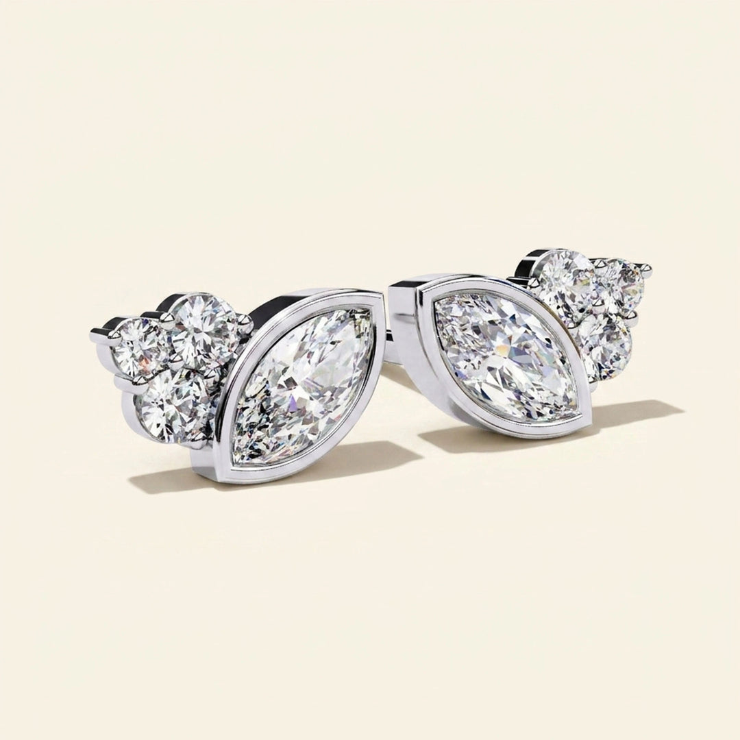 Earrings Studs Marquise Design