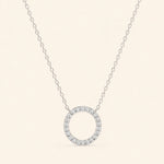 Load image into Gallery viewer, Front View Of Prong Set Circle Necklace
