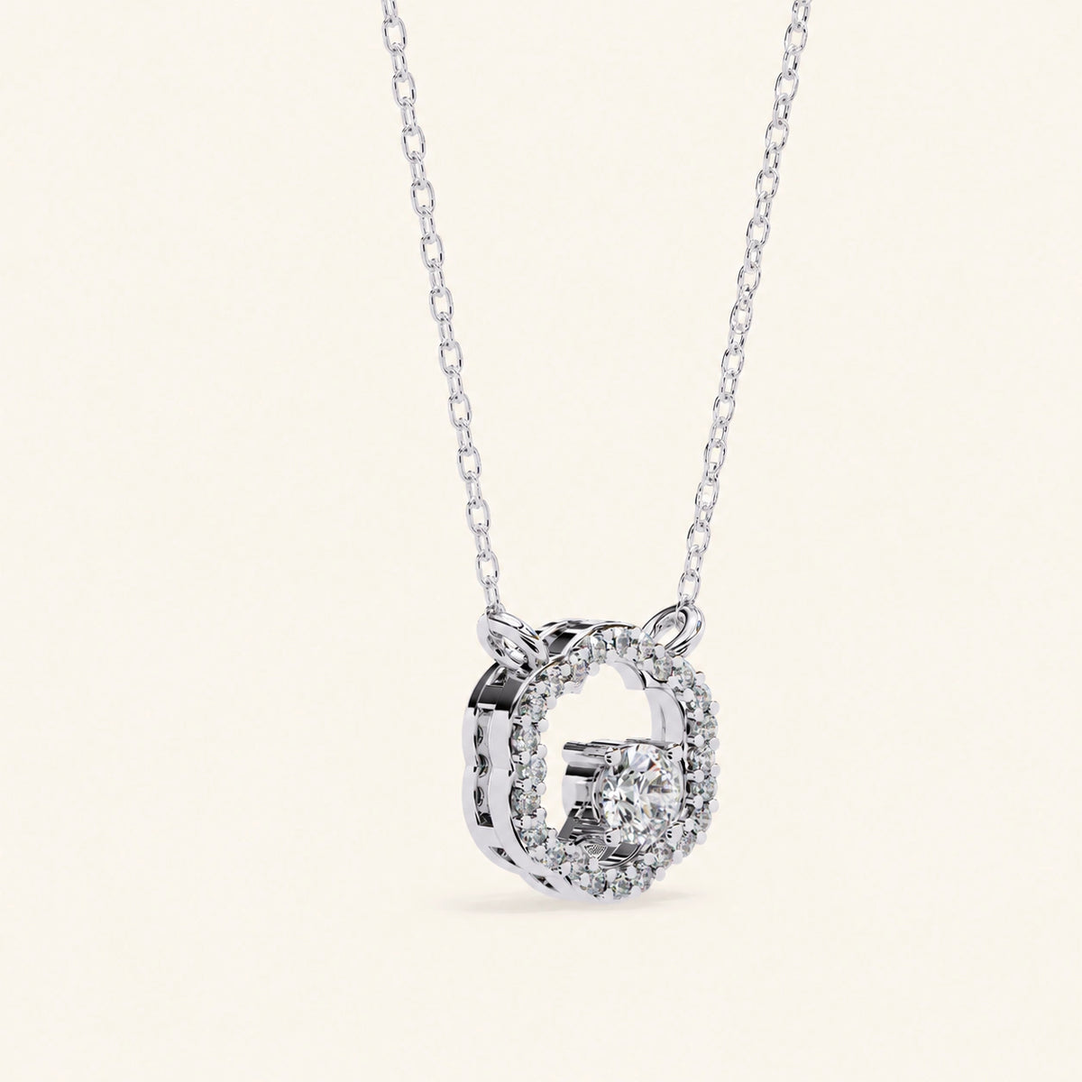 Round cut quatrefoil necklace