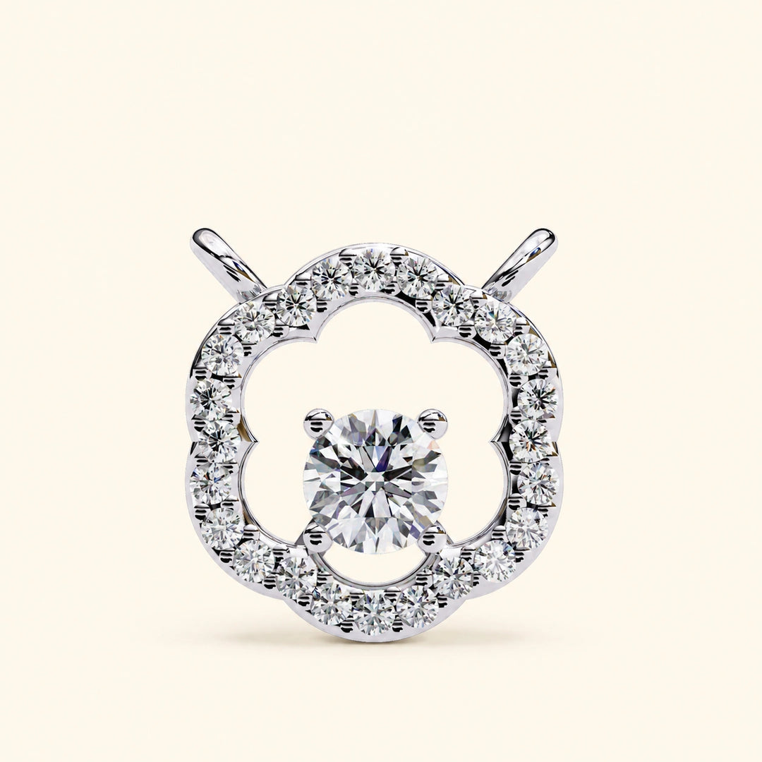 Round Cut Quatrefoil Necklace