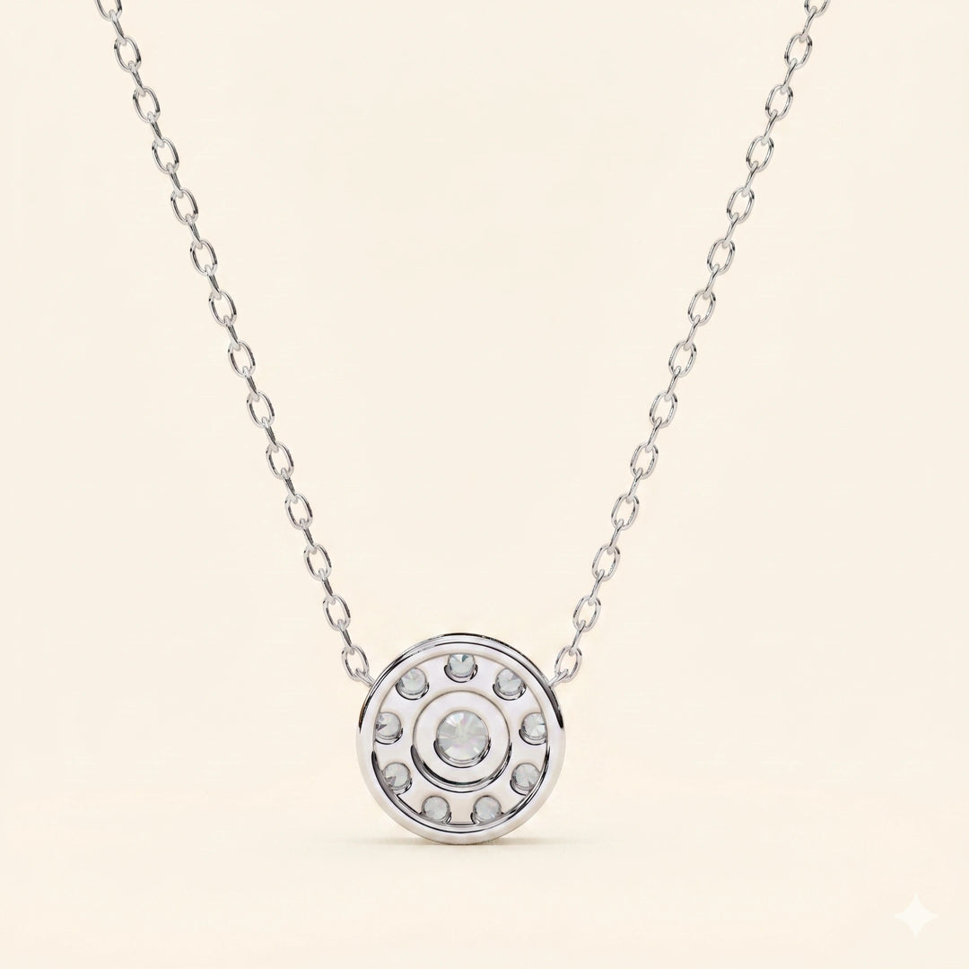 Back View Of Prong Set Cluster Necklace