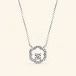 Load image into Gallery viewer, Front View Of Round Cut Quatrefoil Necklace

