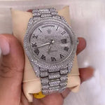 Load image into Gallery viewer, Side View Of Moissanite Presidential Watch For Men | 41 MM
