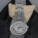 Load image into Gallery viewer, Close Up View Of Roman Dial Moissanite Presidential Watch For Men | 41 MM
