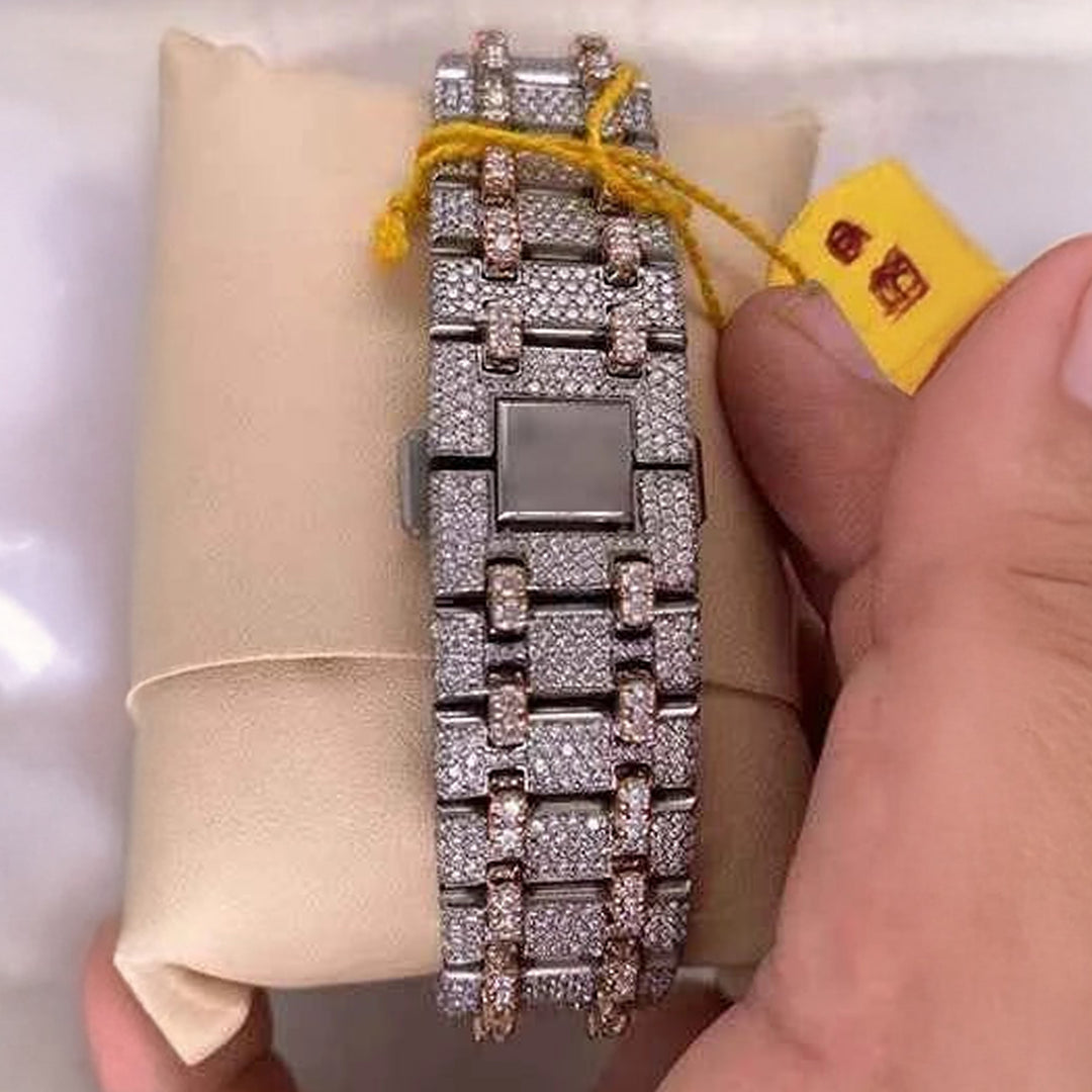 Back View Of Bust Down Moissanite Watch
