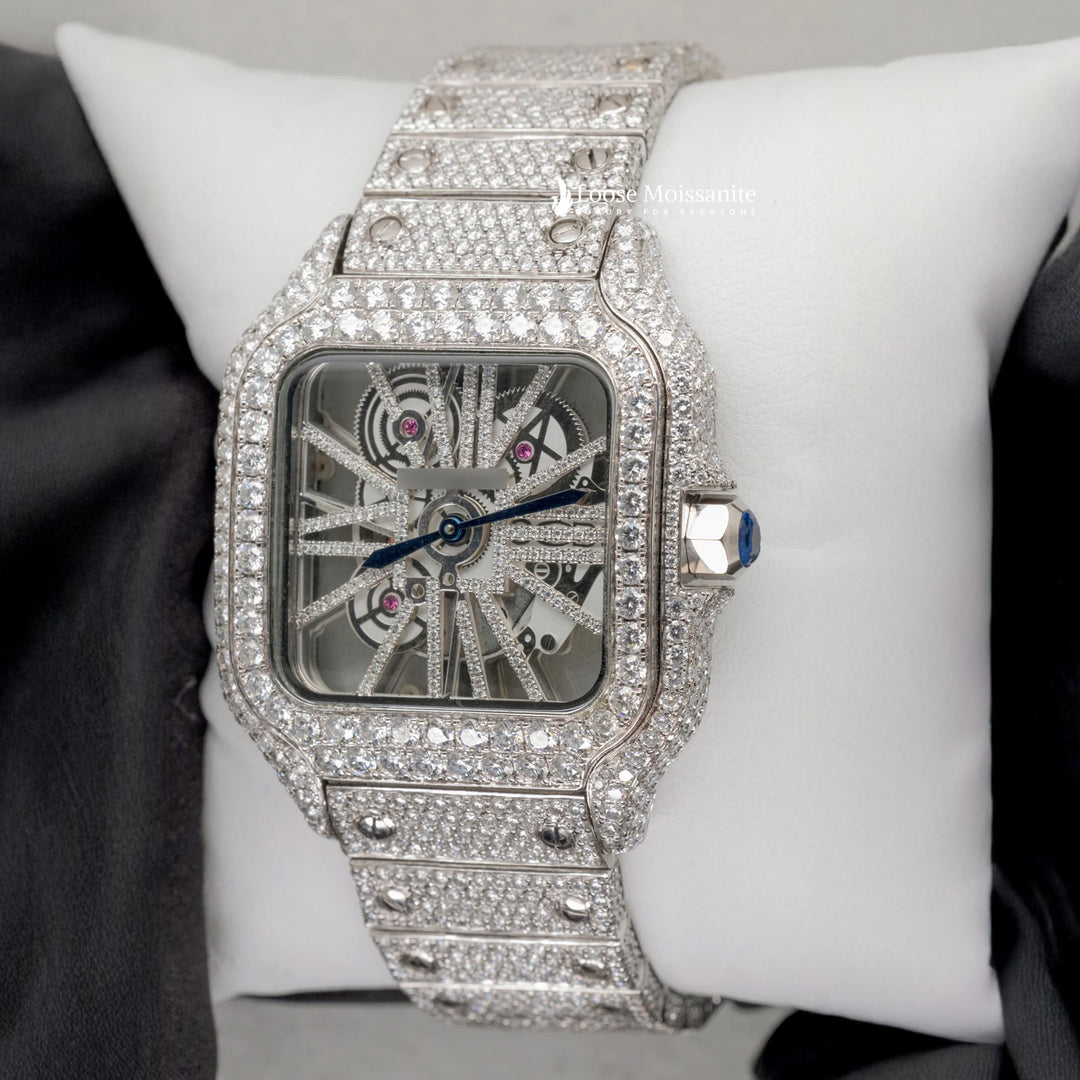 Side View Of Moissanite-Skeleton-Watch