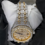 Load image into Gallery viewer, Close Up View Of Two Tone AP Women Moissanite Watch | 36 MM
