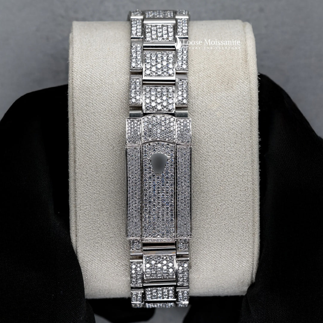 Back View Of Roman Dial Date Just Moissanite Watch for Men | 41 MM