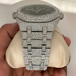 Load image into Gallery viewer, Colse Up View Of Bust-Down-Ap-Moissanite-Watch
