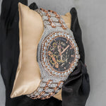 Load image into Gallery viewer, Side View Of Moissanite Diamond Ap Watch | 41MM | Rose Gold Tone
