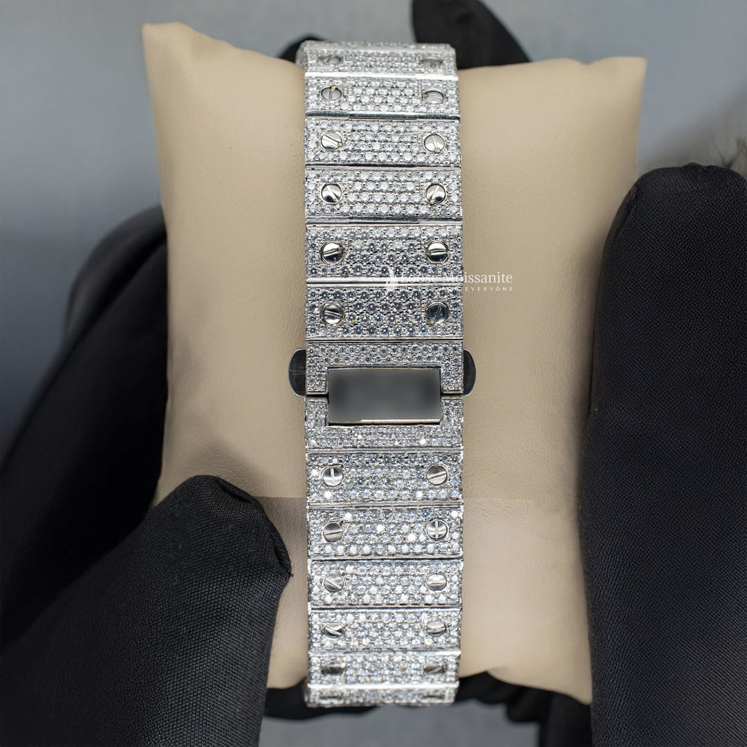 Back View Of Red Dial Moissanite Watch | 41 MM
