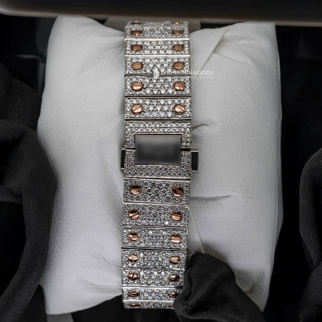 Back View Of Arabic Dial Moissanite Watch For Women | 36 MM