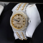 Load image into Gallery viewer, Side View Of Two Tone AP Women Moissanite Watch | 36 MM
