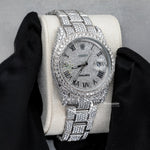 Load image into Gallery viewer, Side View Of Roman Dial Date Just Moissanite Watch for Men | 41 MM
