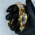 Load image into Gallery viewer, Side View Of Oyster Perpetual Day-Date White Dial Plain Watch In Yellow Gold
